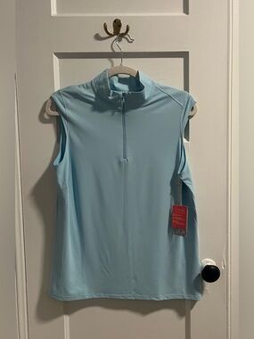 Stella Parker Women’s Size Medium Light Blue Zip Tank Top